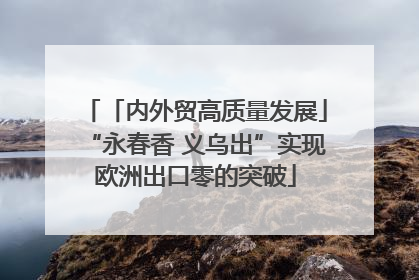 「内外贸高质量发展」“永春香 义乌出”实现欧洲出口零的突破