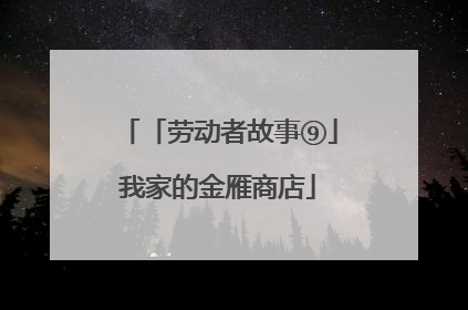 「劳动者故事⑨」我家的金雁商店