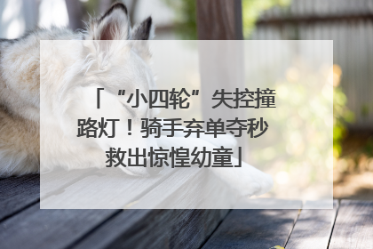 “小四轮”失控撞路灯！骑手弃单夺秒救出惊惶幼童