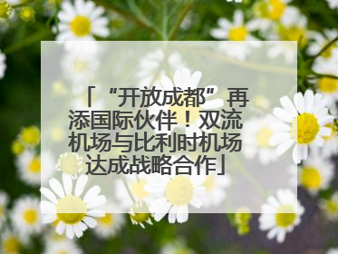 “开放成都”再添国际伙伴！双流机场与比利时机场达成战略合作
