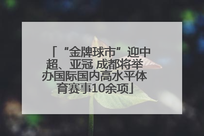 “金牌球市”迎中超、亚冠 成都将举办国际国内高水平体育赛事10余项