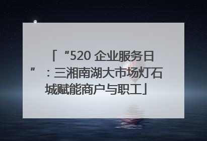 “520 企业服务日”：三湘南湖大市场灯石城赋能商户与职工