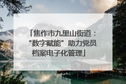 焦作市九里山街道：“数字赋能”助力党员档案电子化管理