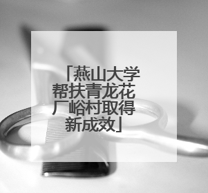 燕山大学帮扶青龙花厂峪村取得新成效