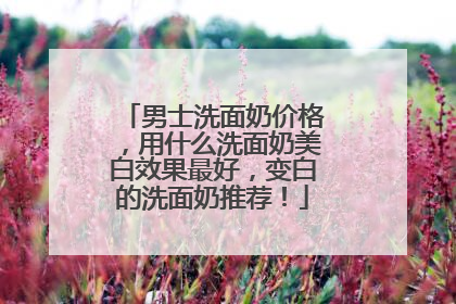 男士洗面奶价格，用什么洗面奶美白效果最好，变白的洗面奶推荐！