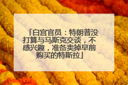 白宫官员：特朗普没打算与马斯克交谈，不感兴趣，准备卖掉早前购买的特斯拉