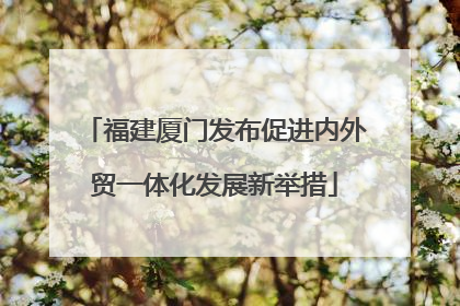 福建厦门发布促进内外贸一体化发展新举措