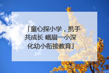 童心探小学，携手共成长 峨眉一小深化幼小衔接教育