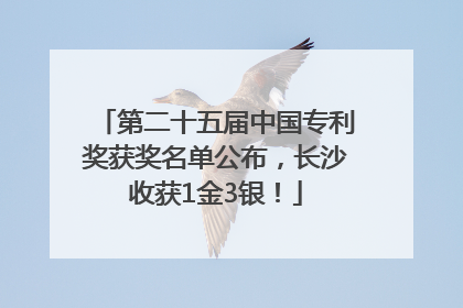 第二十五届中国专利奖获奖名单公布，长沙收获1金3银！
