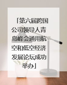 第六届跨国公司领导人青岛峰会通用航空和低空经济发展论坛成功举办