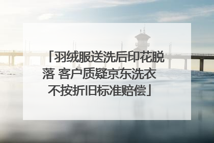 羽绒服送洗后印花脱落 客户质疑京东洗衣不按折旧标准赔偿
