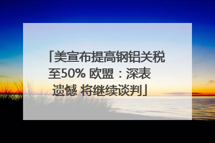 美宣布提高钢铝关税至50% 欧盟：深表遗憾 将继续谈判