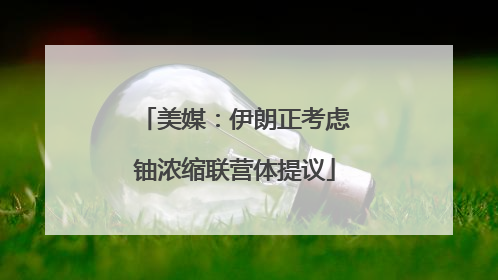 美媒：伊朗正考虑铀浓缩联营体提议