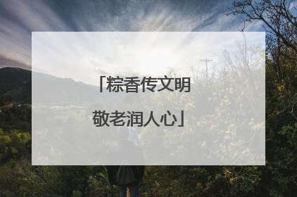 粽香传文明 敬老润人心
