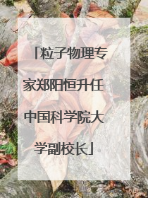 粒子物理专家郑阳恒升任中国科学院大学副校长