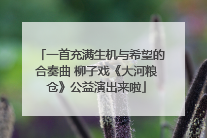 一首充满生机与希望的合奏曲 柳子戏《大河粮仓》公益演出来啦
