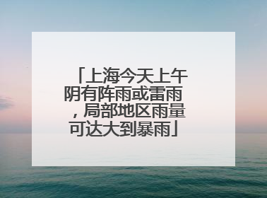 上海今天上午阴有阵雨或雷雨，局部地区雨量可达大到暴雨