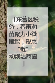 东营区税务：春雨润苗聚力小微赋能，税惠 “链” 动焕活商圈