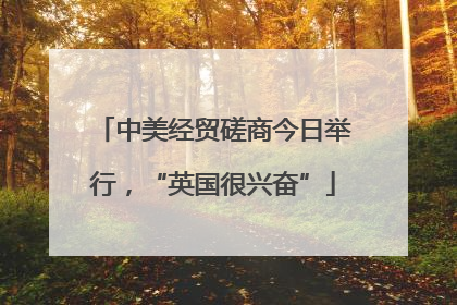 中美经贸磋商今日举行，“英国很兴奋”