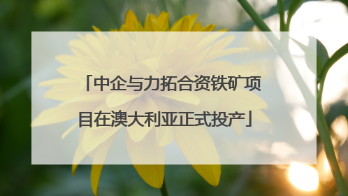 中企与力拓合资铁矿项目在澳大利亚正式投产