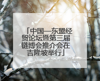 中国—东盟经贸论坛暨第三届链博会推介会在吉隆坡举行