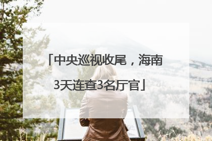 中央巡视收尾，海南3天连查3名厅官