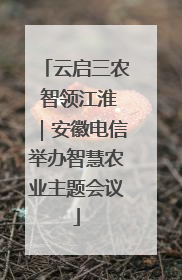云启三农 智领江淮｜安徽电信举办智慧农业主题会议