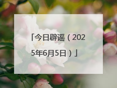 今日辟谣（2025年6月5日）