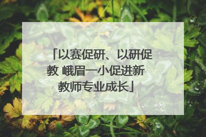 以赛促研、以研促教 峨眉一小促进新教师专业成长
