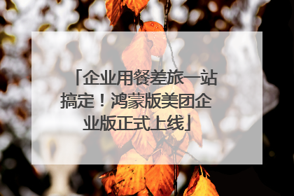 企业用餐差旅一站搞定！鸿蒙版美团企业版正式上线
