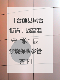 台前县凤台街道：战高温守“粮”辰 禁烧保收多管齐下