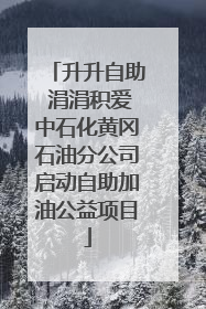 升升自助 涓涓积爱中石化黄冈石油分公司启动自助加油公益项目