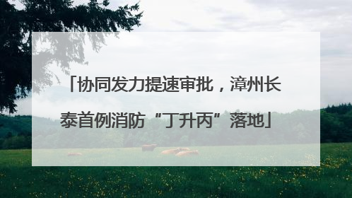 协同发力提速审批，漳州长泰首例消防“丁升丙”落地