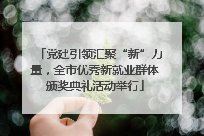 党建引领汇聚“新”力量，全市优秀新就业群体颁奖典礼活动举行