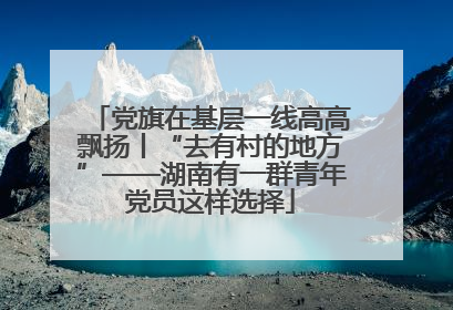 党旗在基层一线高高飘扬丨“去有村的地方”——湖南有一群青年党员这样选择