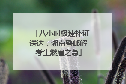 八小时极速补证送达，湖南警邮解考生燃眉之急