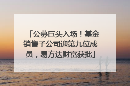 公募巨头入场！基金销售子公司迎第九位成员，易方达财富获批