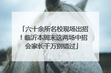 六十余所名校现场出招！临沂本周末这两场中招会家长千万别错过