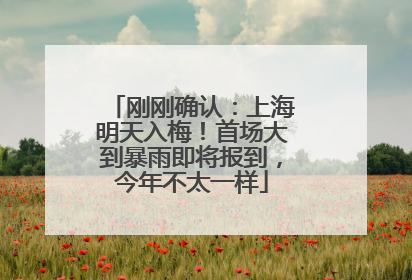刚刚确认：上海明天入梅！首场大到暴雨即将报到，今年不太一样