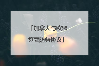加拿大与欧盟签署防务协议
