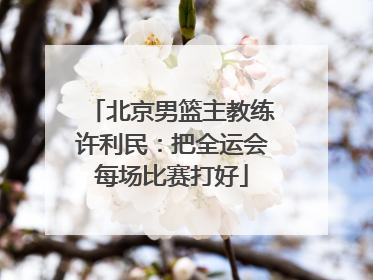 北京男篮主教练许利民：把全运会每场比赛打好