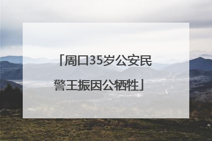 周口35岁公安民警王振因公牺牲