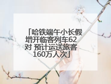 哈铁端午小长假增开临客列车62对 预计运送旅客160万人次