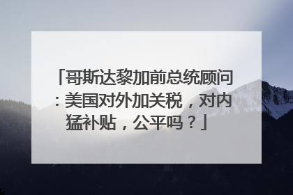 哥斯达黎加前总统顾问：美国对外加关税，对内猛补贴，公平吗？