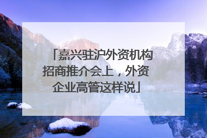 嘉兴驻沪外资机构招商推介会上，外资企业高管这样说