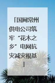 国网常州供电公司筑牢“花木之乡”电网抗灾减灾根基