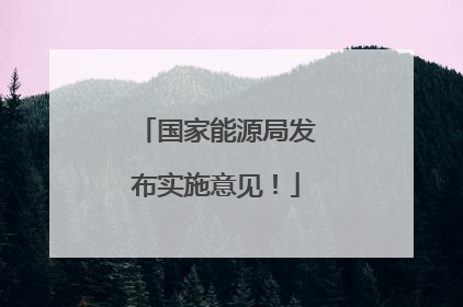 国家能源局发布实施意见！