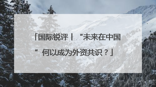国际锐评丨“未来在中国”何以成为外资共识？
