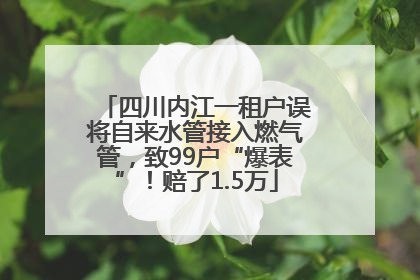 四川内江一租户误将自来水管接入燃气管，致99户“爆表”！赔了1.5万