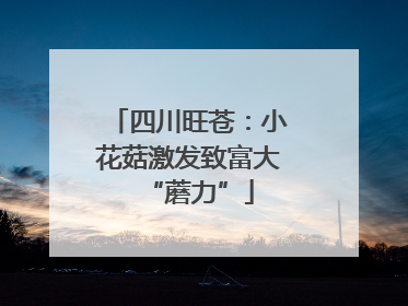 四川旺苍：小花菇激发致富大“蘑力”